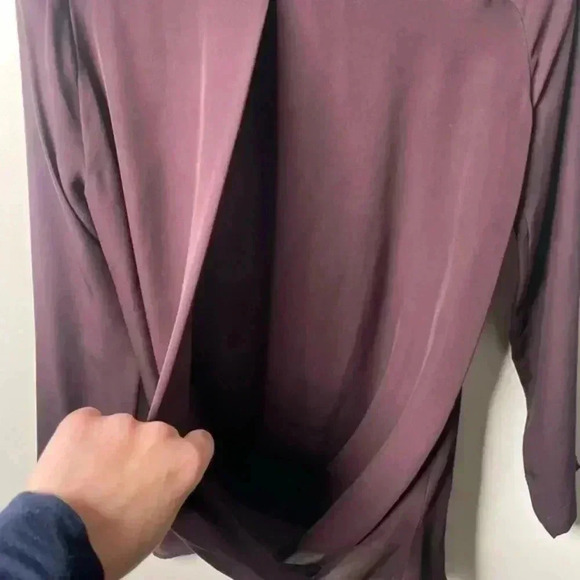 A.L.C. Eggplant Purple Silk Long Sleeve Button Down - Picture 6 of 8